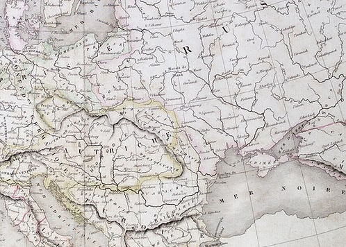 Antique engraving Felix Delamarche French map of Europe 1838 - 3