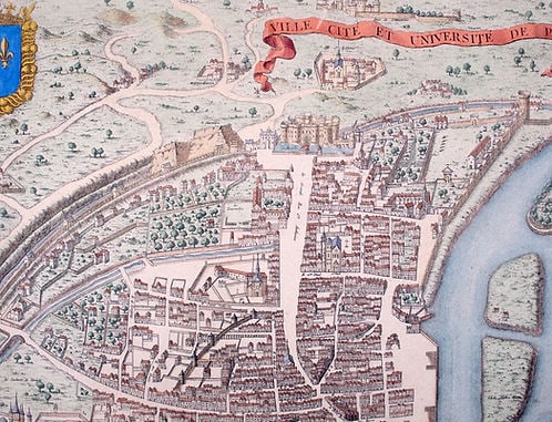 Engraving of Guillaume DHEULLAND Plan de la Ville de Paris 1756 - 2