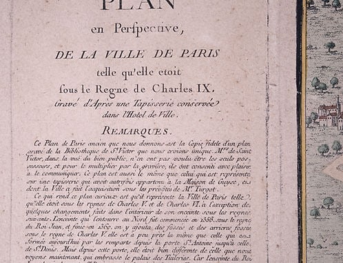 Engraving of Guillaume DHEULLAND Plan de la Ville de Paris 1756 - 3