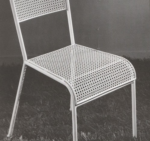 MATHIEU MATEGOT pair of metal chair rigitulle french mid century - 7
