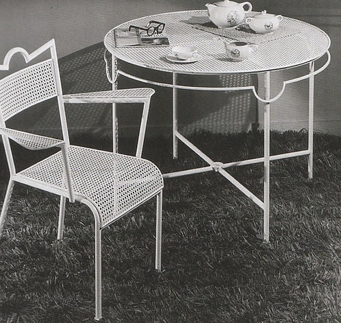 MATHIEU MATEGOT pair of metal chair rigitulle french mid century - 8