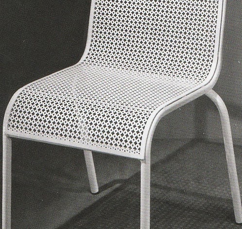 MATHIEU MATEGOT pair of metal chair rigitulle french mid century - 9