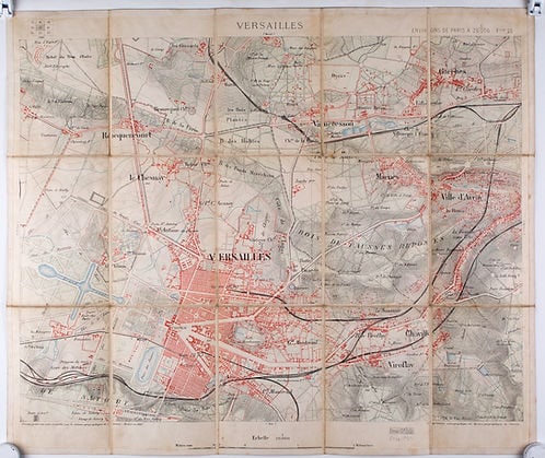 Versailles detailed map 1885 Survey map ordnance - 3