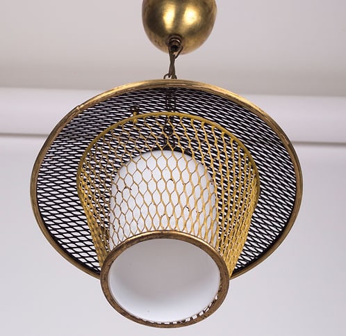 FRENCH modernist lantern pendant Mathieu Mategot - 3