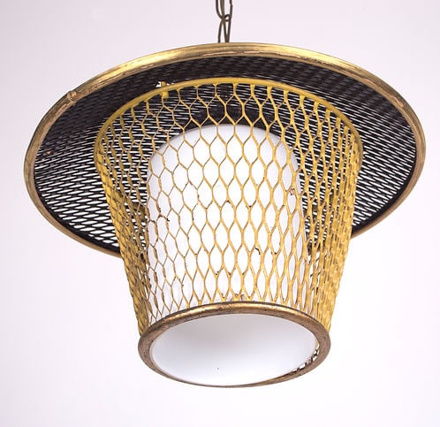 FRENCH modernist lantern pendant Mathieu Mategot - 5