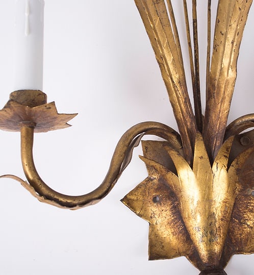 Brutalist metal mid century naturalist sconce from Spain - 2