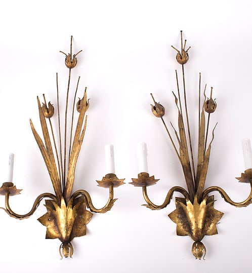 Brutalist metal mid century naturalist sconce from Spain - 4