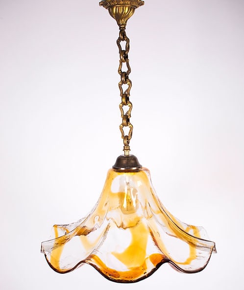 Large Murano Glass Flower Pendant Lamp by Carlo Nason for Mazzega - 4
