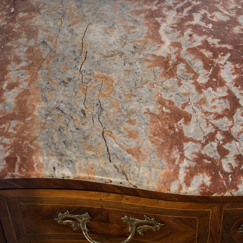 18th Century French Louis XV Gilt Bronze Mounted Kingwood Commode molded marble - 3