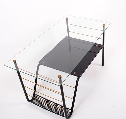 FRENCH MID CENTURY COFFEE TABLE GUARICHE manner - 2
