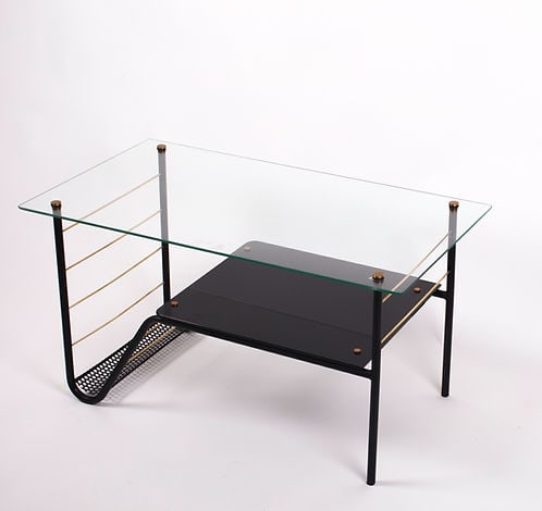 FRENCH MID CENTURY COFFEE TABLE GUARICHE manner - 3