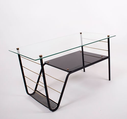FRENCH MID CENTURY COFFEE TABLE GUARICHE manner - 5