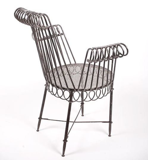 MATHIEU MATEGOT single metal armchair rigitulle cap d"ail French mid ce - 2