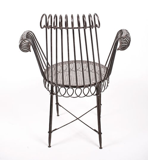 MATHIEU MATEGOT single metal armchair rigitulle cap d"ail French mid ce - 3