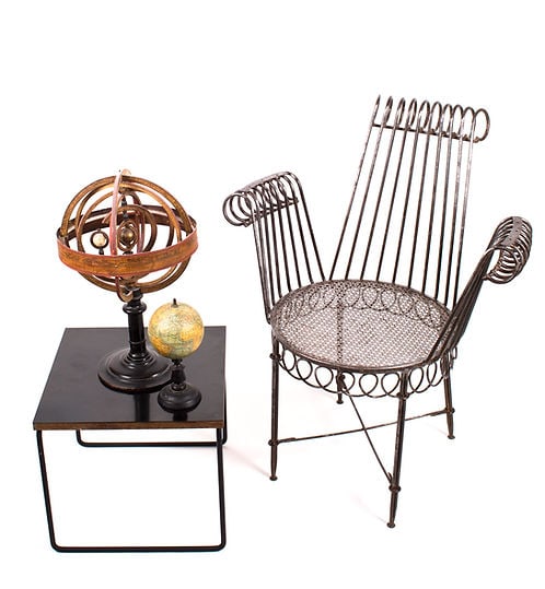MATHIEU MATEGOT single metal armchair rigitulle cap d"ail French mid ce - 6