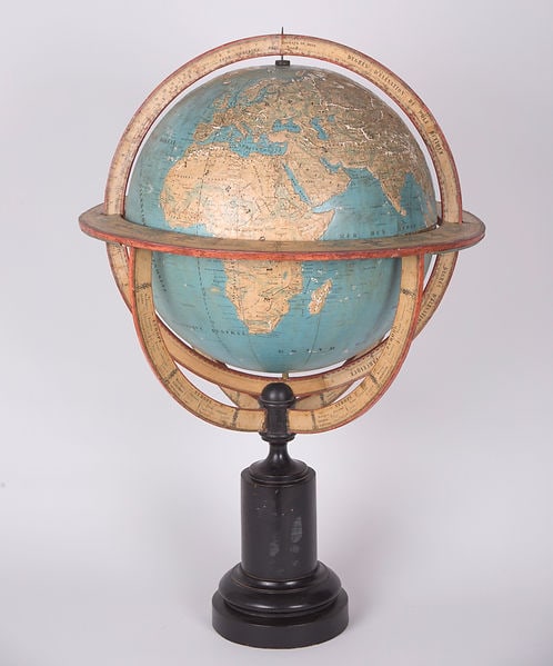 1850 LARGE 14" THURY & BELNET FRENCH ANTIQUE TERRESTRIAL GLOBE MAPPEMONDE - 3