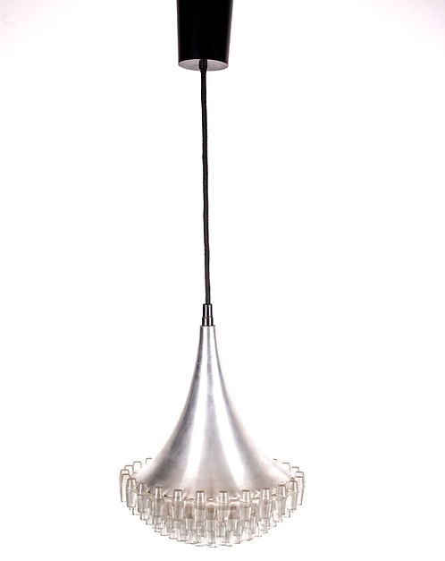 1970s German Hustadt Leuchten lamp pendant Glass globe - 2