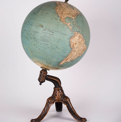 1860 DELAGRAVE FRENCH TERRESTRIAL ANTIQUE GLOBE 14 Bonnefont - 4
