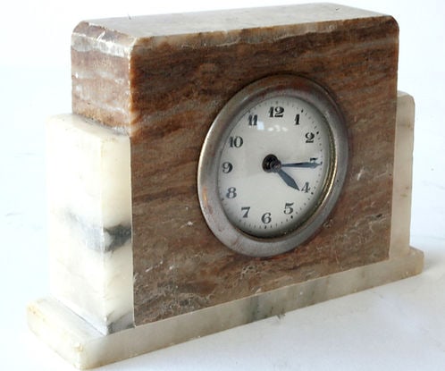 French art deco marble desk clock - 2