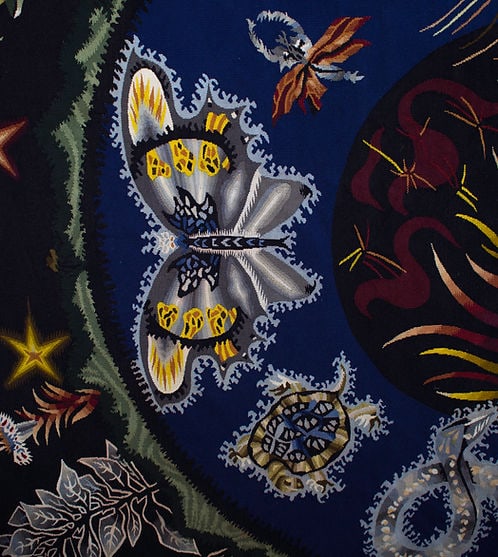 Aubusson Jean Lurcat hand weaved Tabard Frères et Soeurs, Aubusson Kosmos - 5