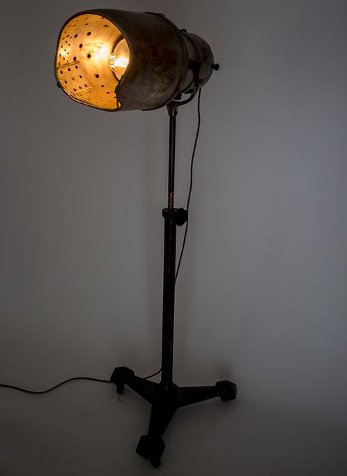 FRENCH ART DECO PROFESSIONAL HAIR DRYER REFURBISHED AS FLOOR LAMP SPOT - 2