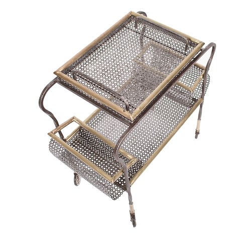 FRENCH MODERNIST trolley MATEGOT Mid century serving table r - 2