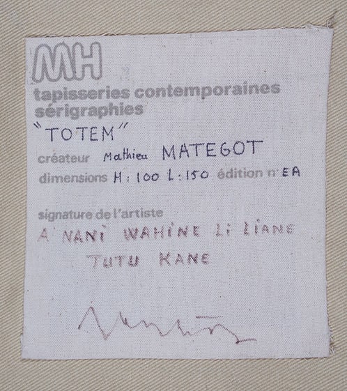 Mathieu Mategot tapestry Robert Four silk screened signed Totem - 5