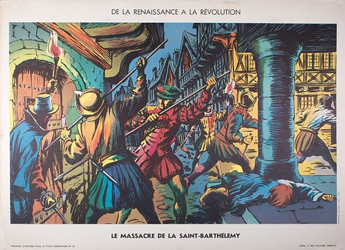 Vintage History french School Poster, Georges Lang 18 and 22 circa 1950 (1 of 3)