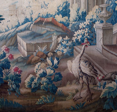 Large French verdure forest Hand weaved 18th. Aubusson - 9