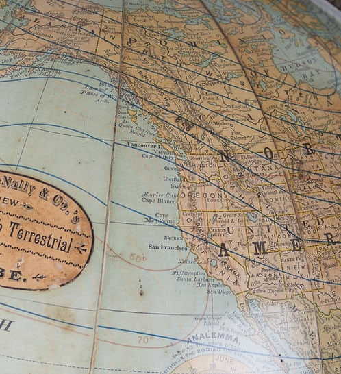 Rare eastlake base 12" TERRESTRIAL ANTIQUE GLOBE RAND MC NALLY 1891 - 3