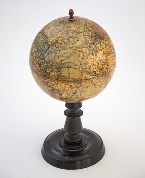 1880's 9 " ANTIQUE FRENCH TERRESTRIAL GLOBE Forest mappemonde - 3