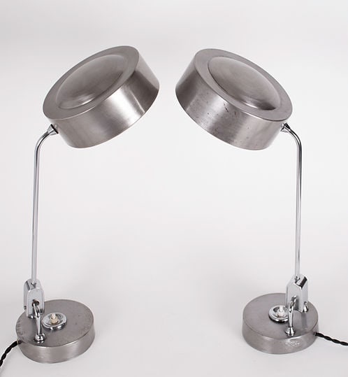 Pair of 700 modernist French task lamp mid century Jumo - 5