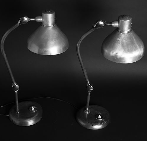 Pair of FRENCH MODERNIST INDUSTRIAL DESK LAMP JUMO GS1 - 7