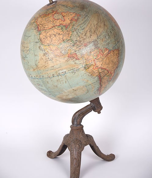 1880 LEBEGUE 17" FRENCH TERRESTRIAL GLOBE ANTIQUE Dubail editor - 2