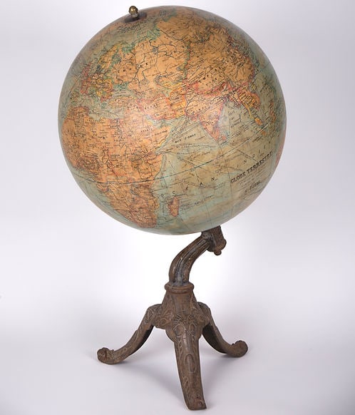 1880 LEBEGUE 17" FRENCH TERRESTRIAL GLOBE ANTIQUE Dubail editor - 3