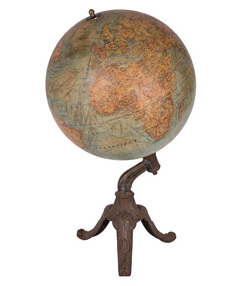 1880 LEBEGUE 17" FRENCH TERRESTRIAL GLOBE ANTIQUE Dubail editor - 4