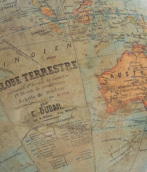 1880 LEBEGUE 17" FRENCH TERRESTRIAL GLOBE ANTIQUE Dubail editor - 6