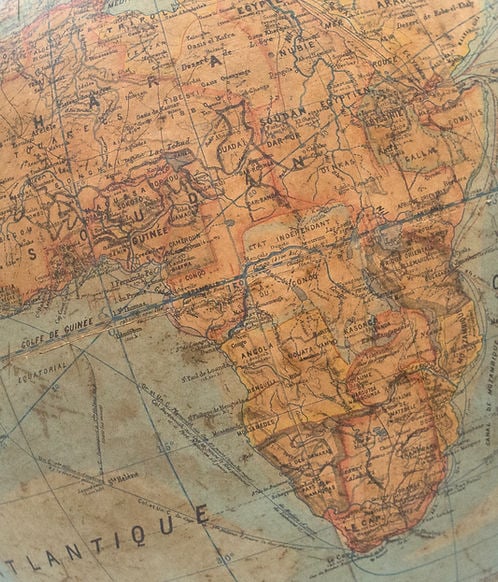 1880 LEBEGUE 17" FRENCH TERRESTRIAL GLOBE ANTIQUE Dubail editor - 7