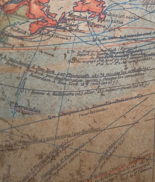 1880 LEBEGUE 17" FRENCH TERRESTRIAL GLOBE ANTIQUE Dubail editor - 8