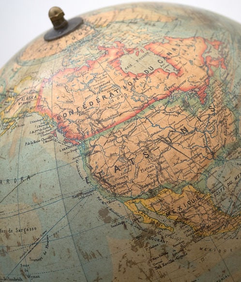 1880 LEBEGUE 17" FRENCH TERRESTRIAL GLOBE ANTIQUE Dubail editor - 9