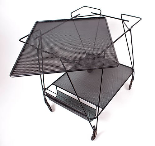 FRENCH MODERNIST Black serving table MATEGOT Mid century - 3