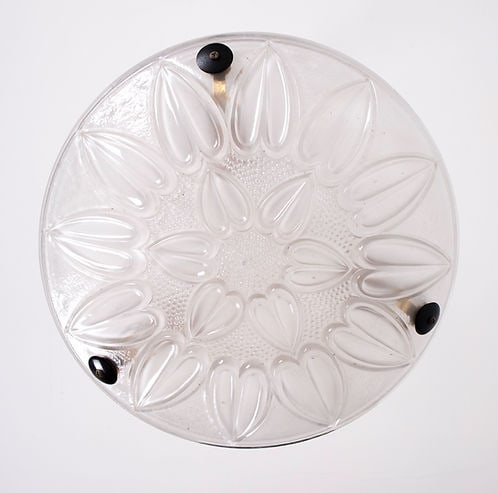 FRENCH Art-Deco Chandelier Sabino clear pressed glass - 5