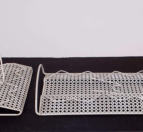 FRENCH MODERNIST Set bottle and Glass carrier MATEGOT Mid century RIGITULLE - 4
