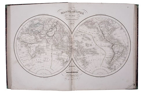 Antique Atlas 1841 engraving Felix Delamarche: Charles-Francois Delamarche (1740-1817), the founder of the family firm was one of the most important French geographers and mapmakers of the second half of the eighteenth century. Successor to