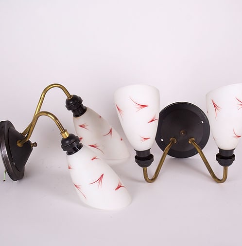 Pair of French mid century Arlus Sconces - 4