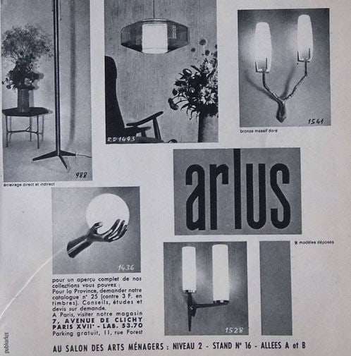 Pair of French mid century Arlus Sconces - 5