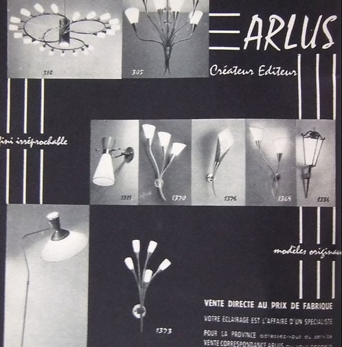 Pair of French mid century Arlus Sconces - 7