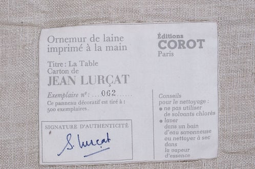 FRENCH silkscreen TAPESTRY JEAN Lurcat MODERNIST AUBUSSON La Table# 2 - 4