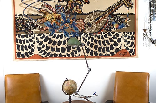 FRENCH silkscreen TAPESTRY JEAN Lurcat MODERNIST AUBUSSON La Table# 2 - 6