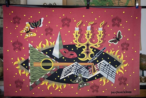 FRENCH TAPESTRY JEAN PICART LEDOUX MODERNIST AUBUSSON MID CENTURY Robert Four - 2